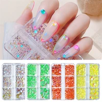 600pcs candy color nail art rhinestone decoration flatback mermaid half round beads ornament nail accessory charms manicure tip
