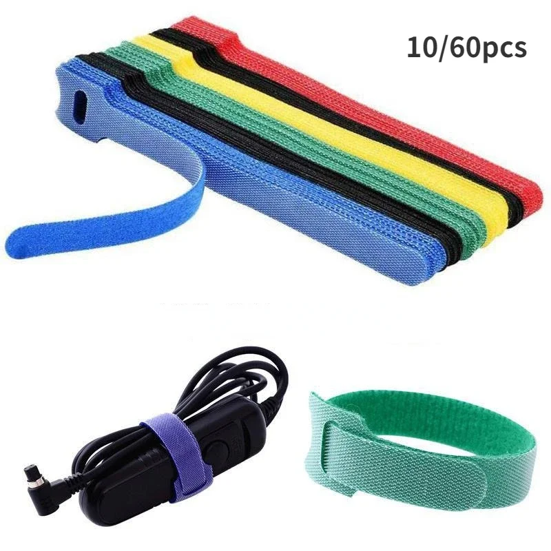 Releasable Cable Ties Durable and Soft Nylon Strap Reusable Velcro Organizer Tool Self-Adhesive Tapes