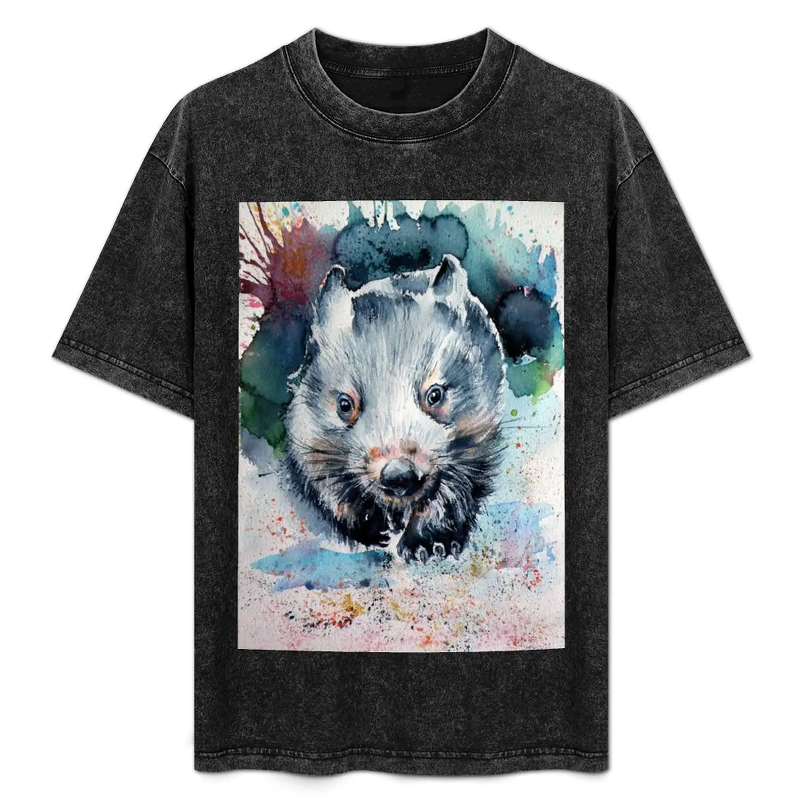 Футболка Wombat III кавайная одежда тяжелые мужские рубашки с графическим рисунком