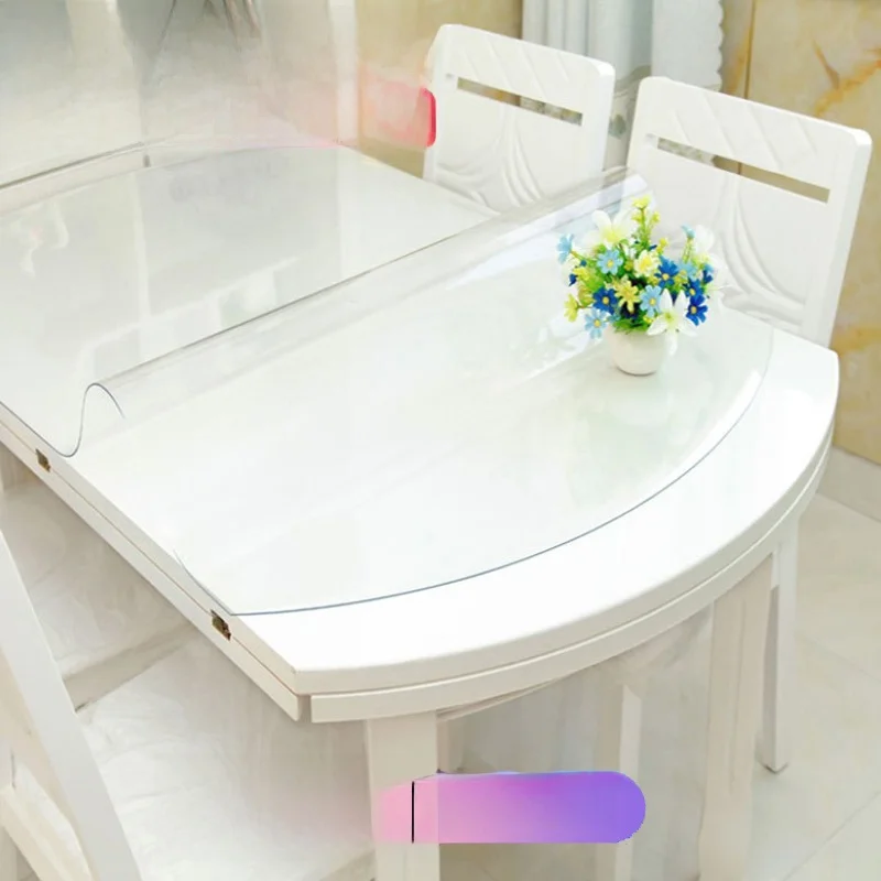 Oval Odorless PVC Transparent Soft Plastic Glass Tablecloth Waterproof and Oil-Proof Disposable Dining Table Crystal Board Te...