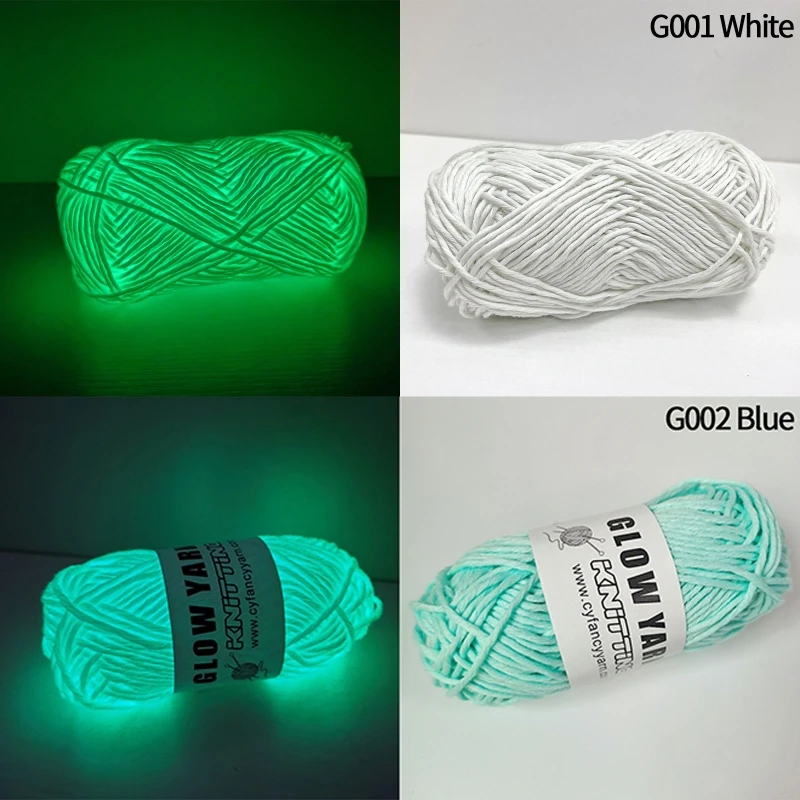 50g Luminous Yarn Polyester Hand Knitted Luminous Yarn DIY Weave Glow In The Dark for For Cardigan Scarf Suitable for Kids Woman