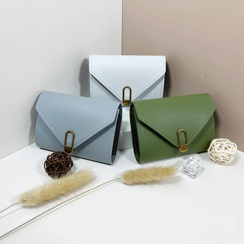 

PU Leather ID Holders for Women Card Wallets Multi-slot Fashion Korean Portable Money Bag Wallet Carteras Para Mujer Solid Color