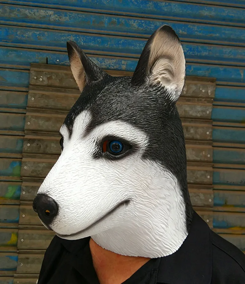 

VIP FASHION Husky Headner Dog Head Animal Performance Cosplay Props Rubber Full Face Mask Halloween Party Gift Easter Decoration