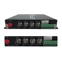 Single mode 4ch power over coax BNC to fiber video converter optical transmitter and receiver 1 pair