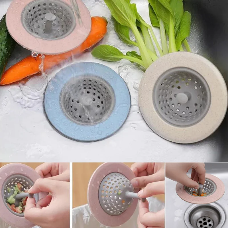 

Household Silicone Kitchen Filter Sink Strainer Bathroom Shower Drain Sink Drains Cover Sink Colander Sewer Hair Filter Strainer