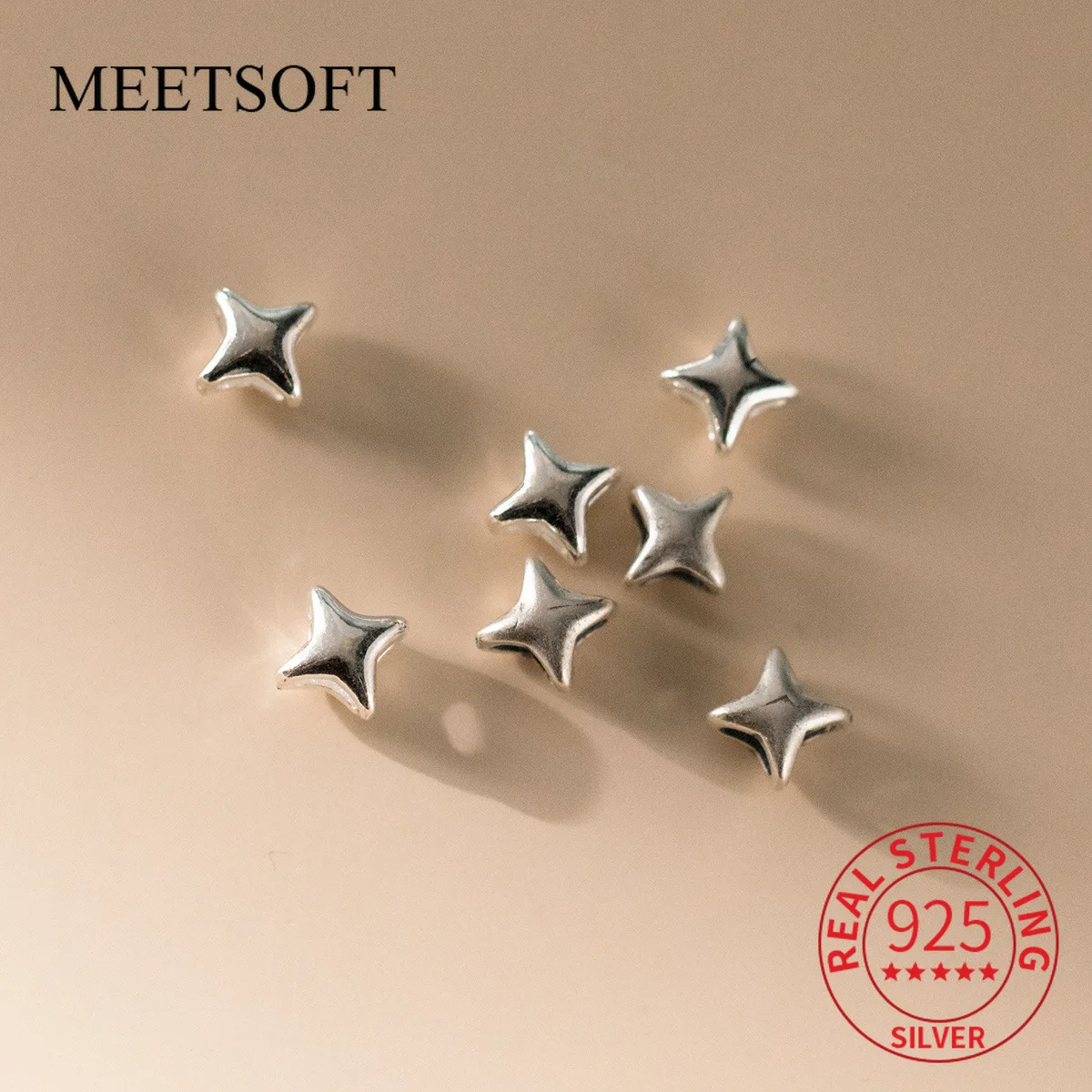 S925 Стерлинговое Серебро винтажные звезды Doji перегородка бусины DIY браслет