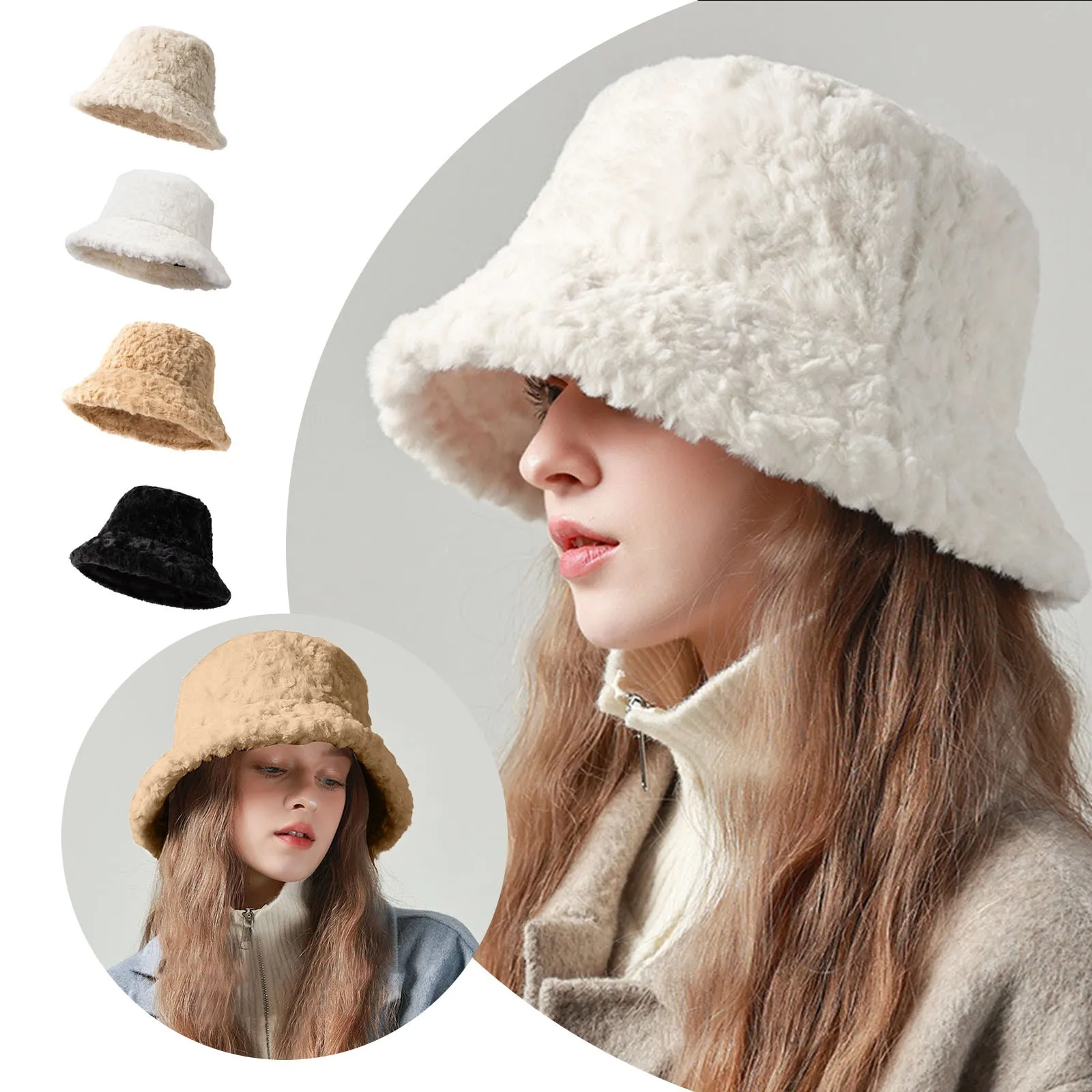 Теплые шапки для женщин зимняя искусственная нечеткая панама теплая шапка