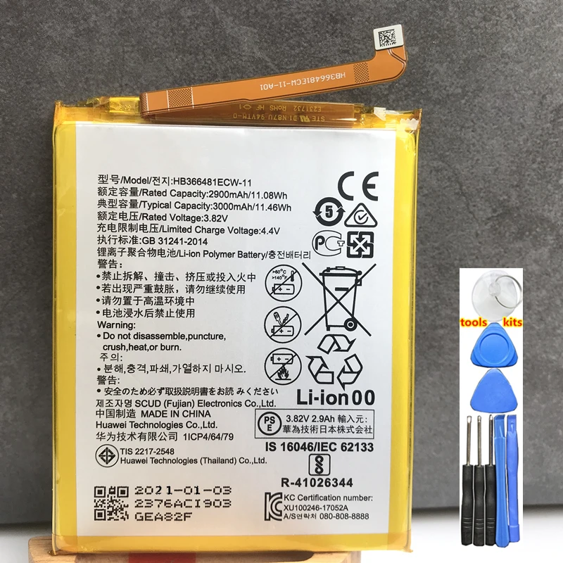 

Original HB366481ECW-11 3000mAh Battery for Huawei Honor 6C Pro / V9 Play JMM-L22 Mobile Phone Batteries