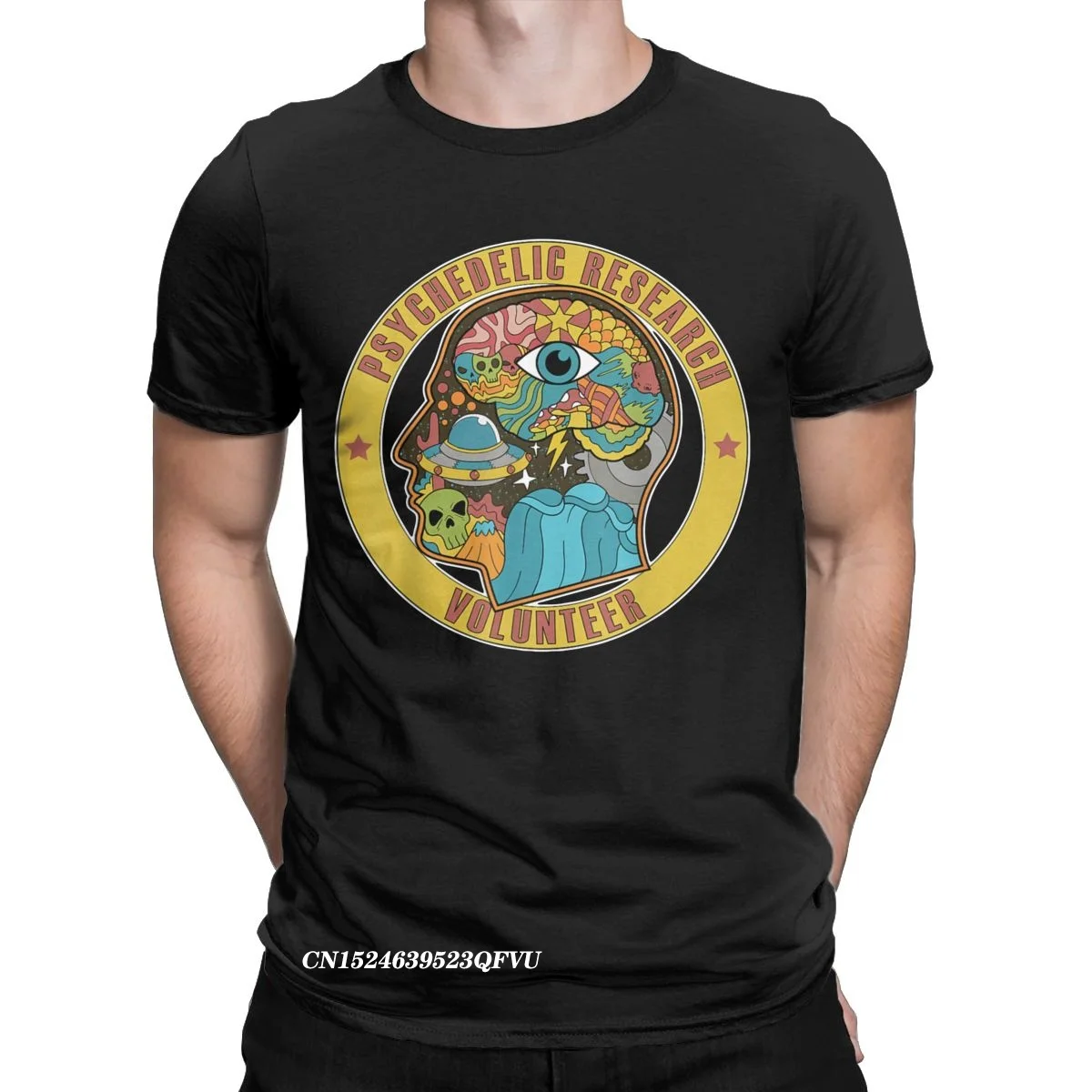

Psychedelic Research Volunteer UFO Aliens Tee Shirt Men Premium Cotton Tops T Shirts Paranormal Harajuku Tee Shirt Plus Size