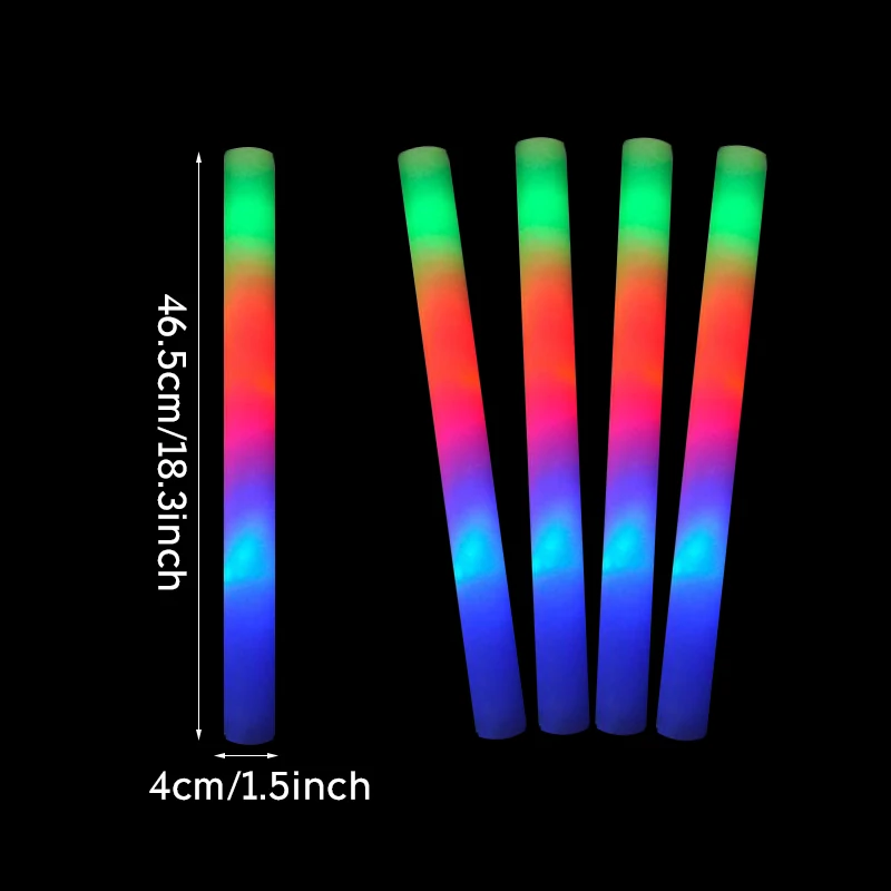 5pcs Glow Sticks Bulk Light-Up LED Colorful Foam Stick Cheer Batons Rally Rave Kids Birthday Party Concert Luminous Toy Supplies images - 6