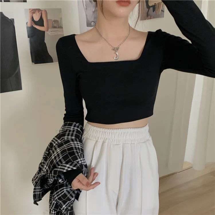 

Leisure Collar Short Jacket Female Within 2023 Cultivate Morality Render Unlined Upper Garment Long-sleeved T-shirt Girl