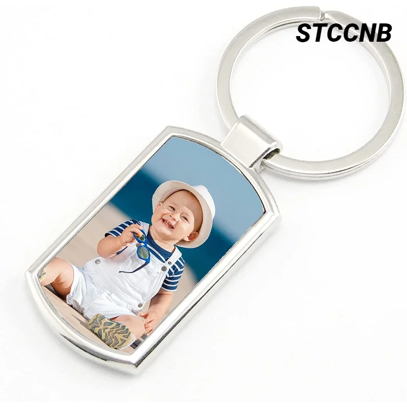 New DIY Stainless Steel Custom Keychain Personalized Color Printed Photo Backpack Pendant Souvenir Beloved Family Friend Gift