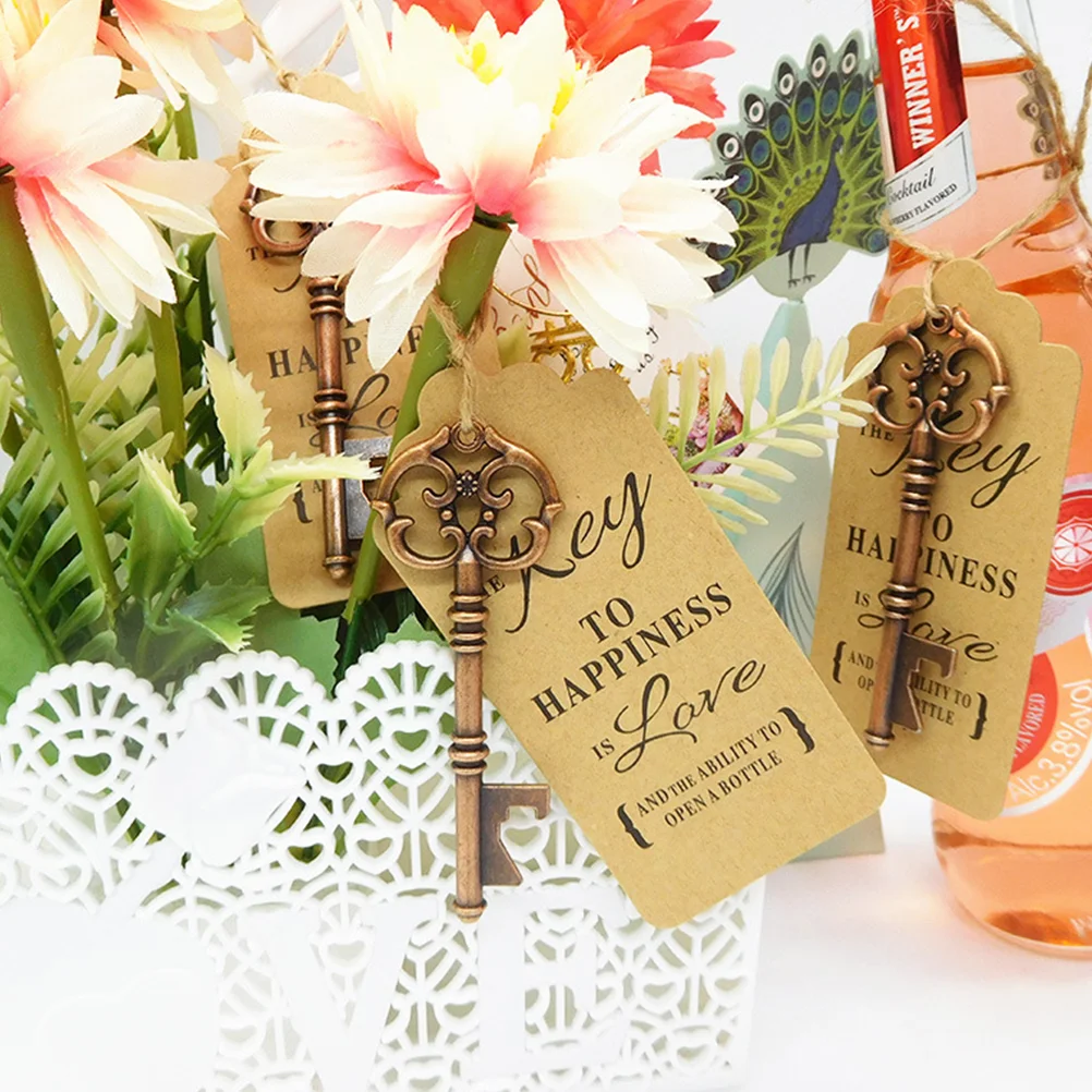 

Opener Wedding Bottle Key Partyfavor Favors Escort Tags Retro Pendant Tagrustickeychain