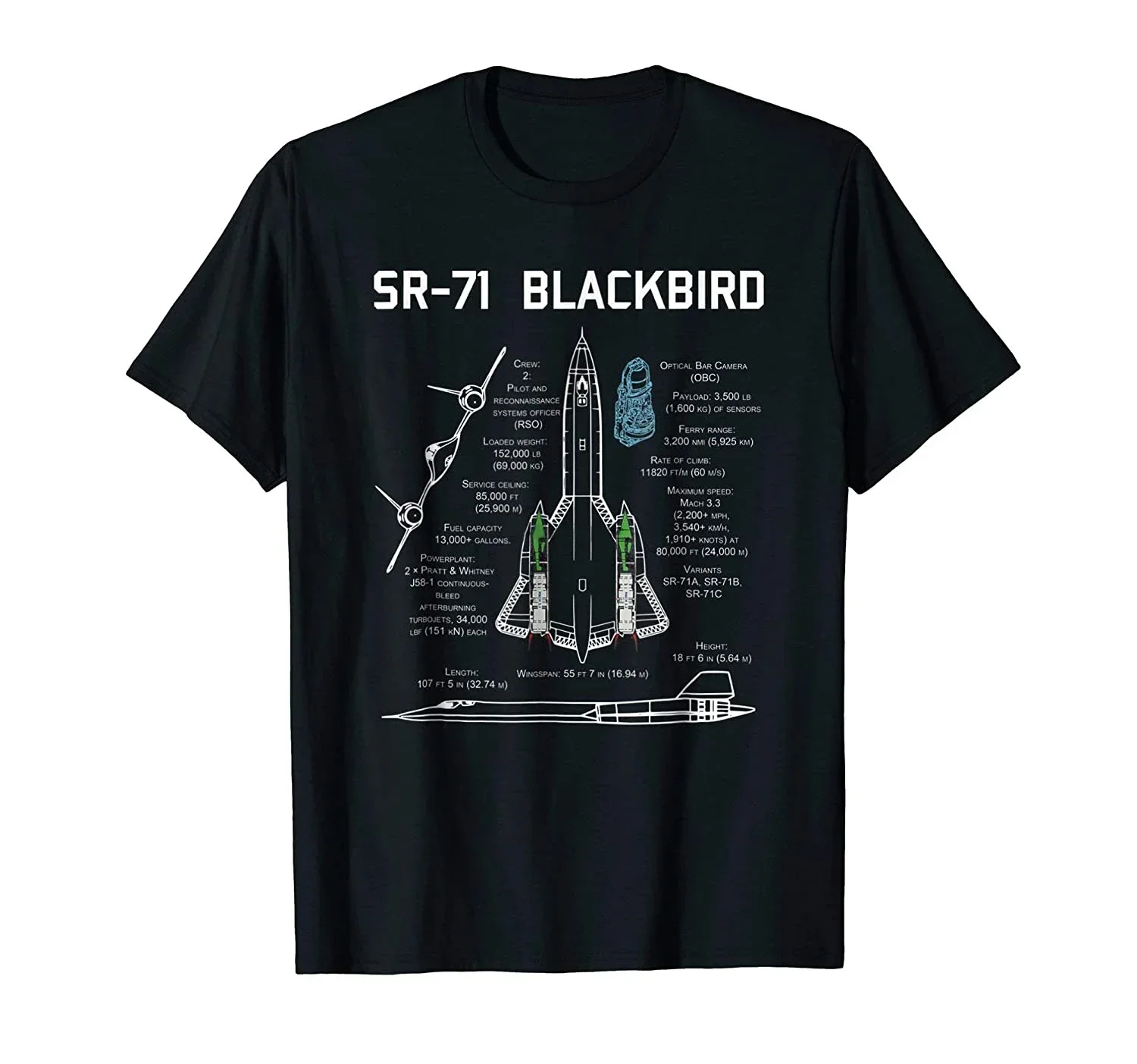 SR-71 Blackbird Specs футболка мужская хлопковая Harajuku уличная одежда