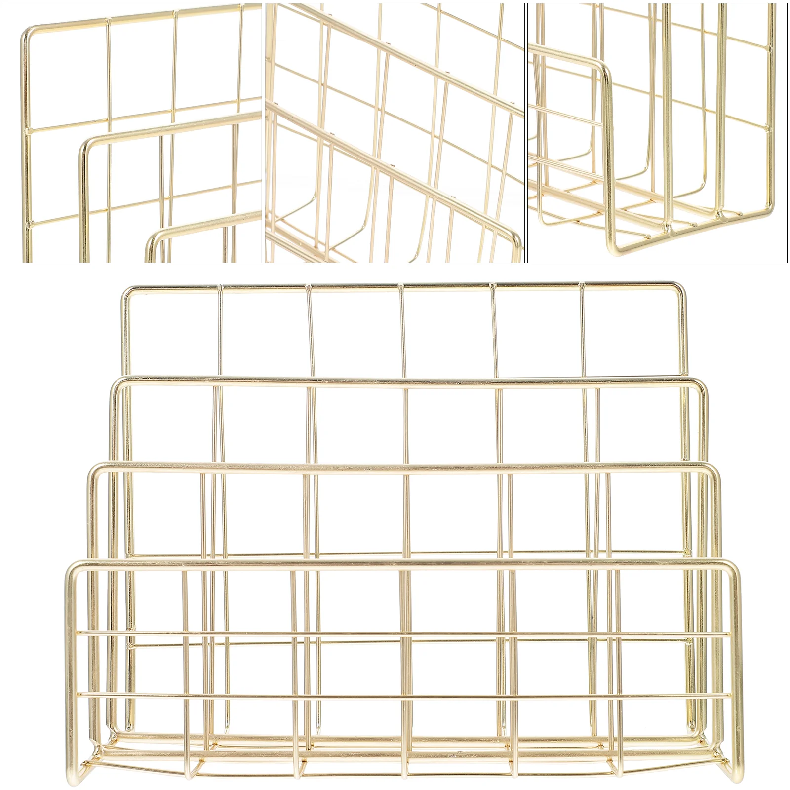 

1 Pc Concise Metallic Creative Container Holder Shelf for Study Desktop Office