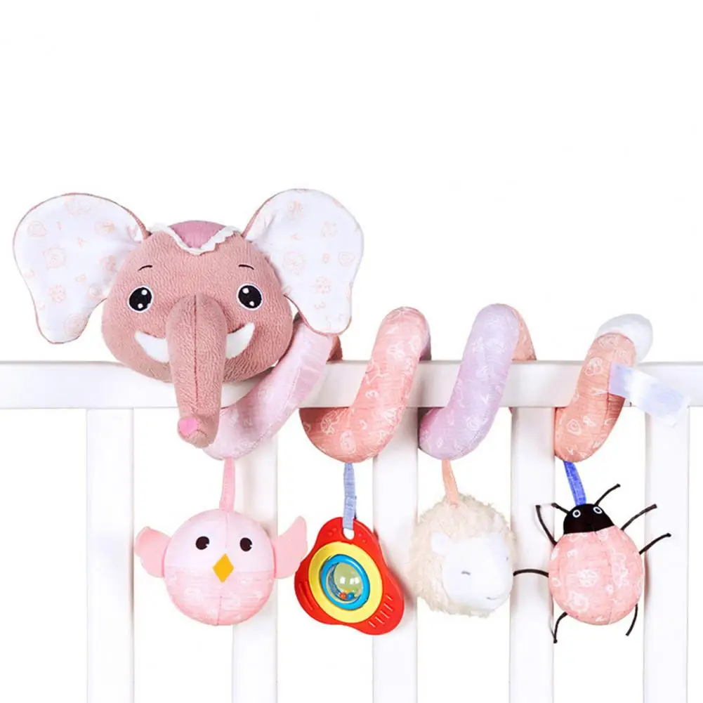 

Baby Bed Hanging Toy Cute Cartoon Elephant Multifunctional Educational BB Sound with Music Squeaker Appease Soft Plush Infant Ne