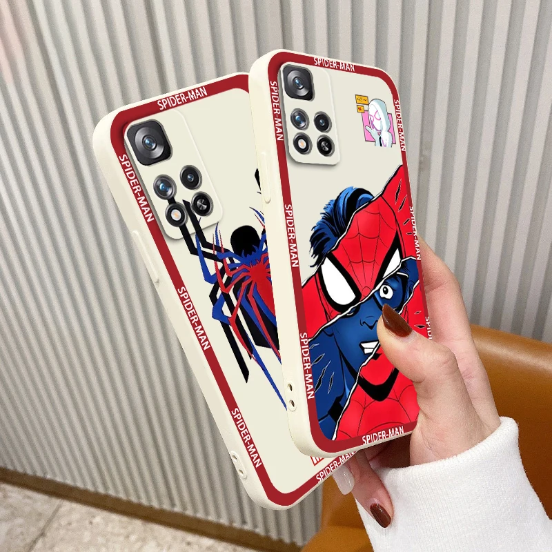 

Liquid Rope TPU Funda Marvel Spiderman Avengers Art Phone Case For Xiaomi Redmi Note 11 11S 11T 10S 10 9S 9T 9 8T 8 Pro Plus 5G