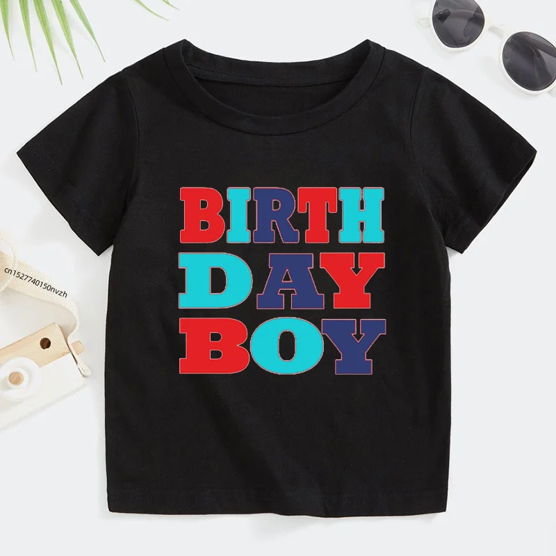 

Birthday Boy Tshirt Funny Toddler Boys Girls Short Sleeve Party T-shirt Children Cute Birthday Boy T Shirt Clothes