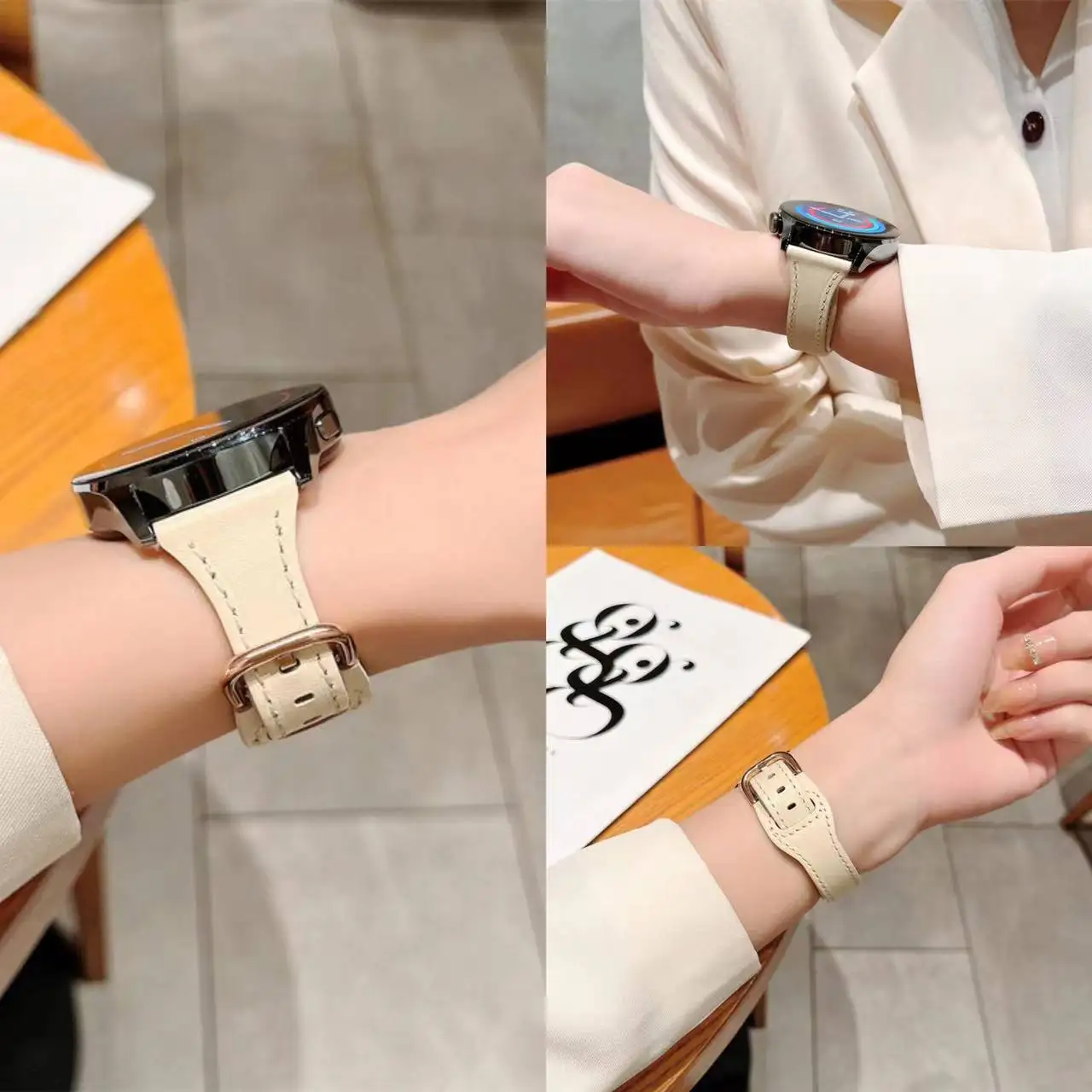 

Ремешок из натуральной кожи для Huawei watch GT4, браслет из тонкой телячьей кожи для Honor magic2 42/46 мм, Samsung galaxy watch 3 45 мм