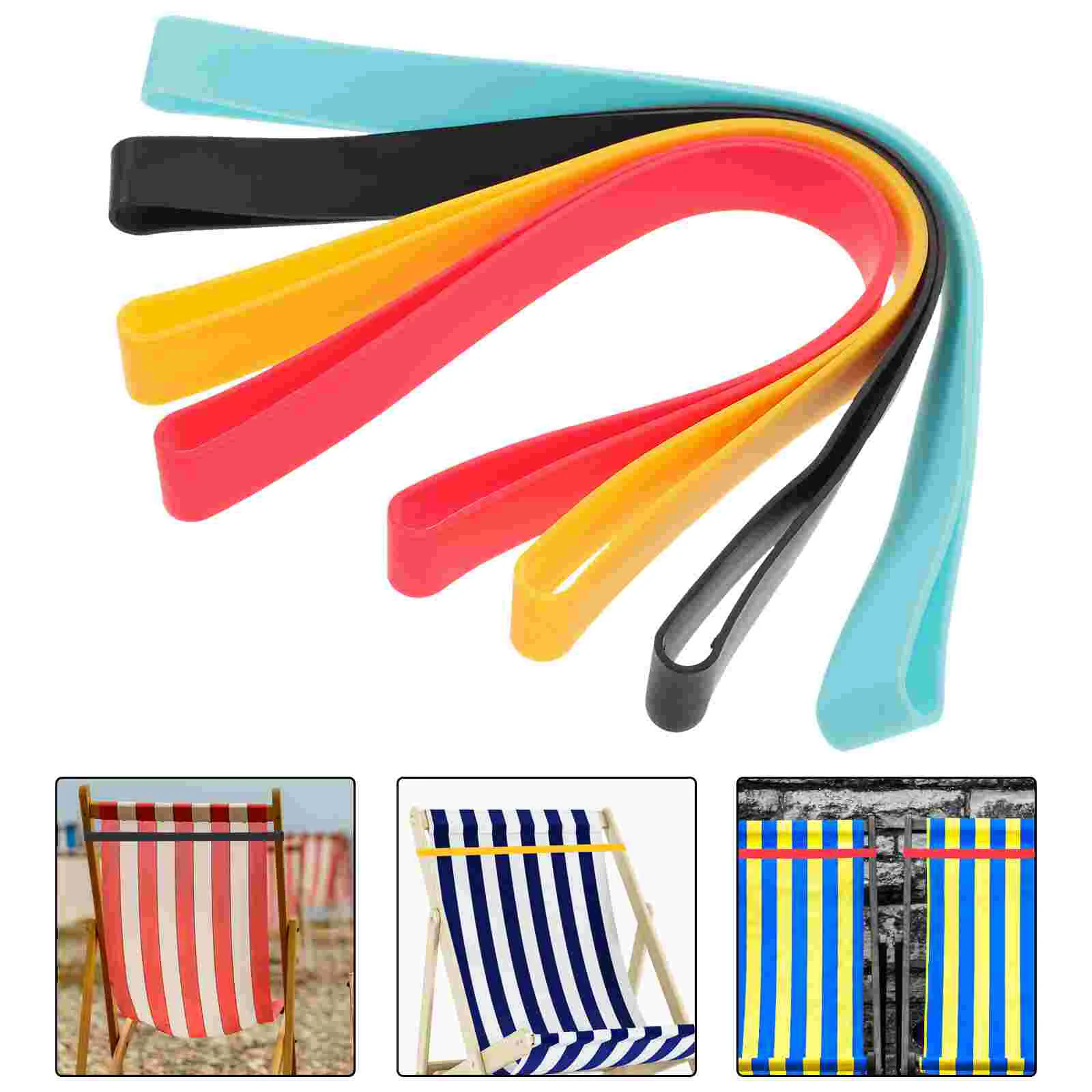 

4 Pcs Entrained Beach Essentials Silicone Towel Fixing Bands Clip Stretchable Cruise Ship Silica Gel Rubber Colored