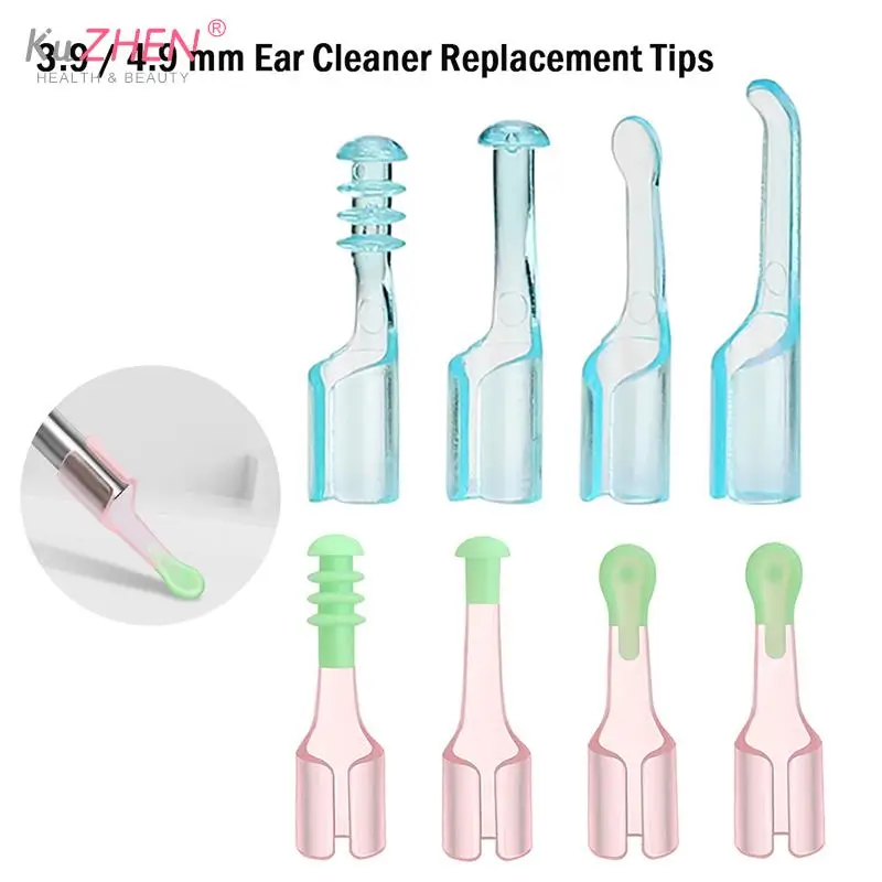 

4Pcs/Set Ear Scoop Accessories Universal Outer Diameter 3.9mm, 4.9mm Ear Cleaner Replacement Tips Ear Spoon With Box Ear Care