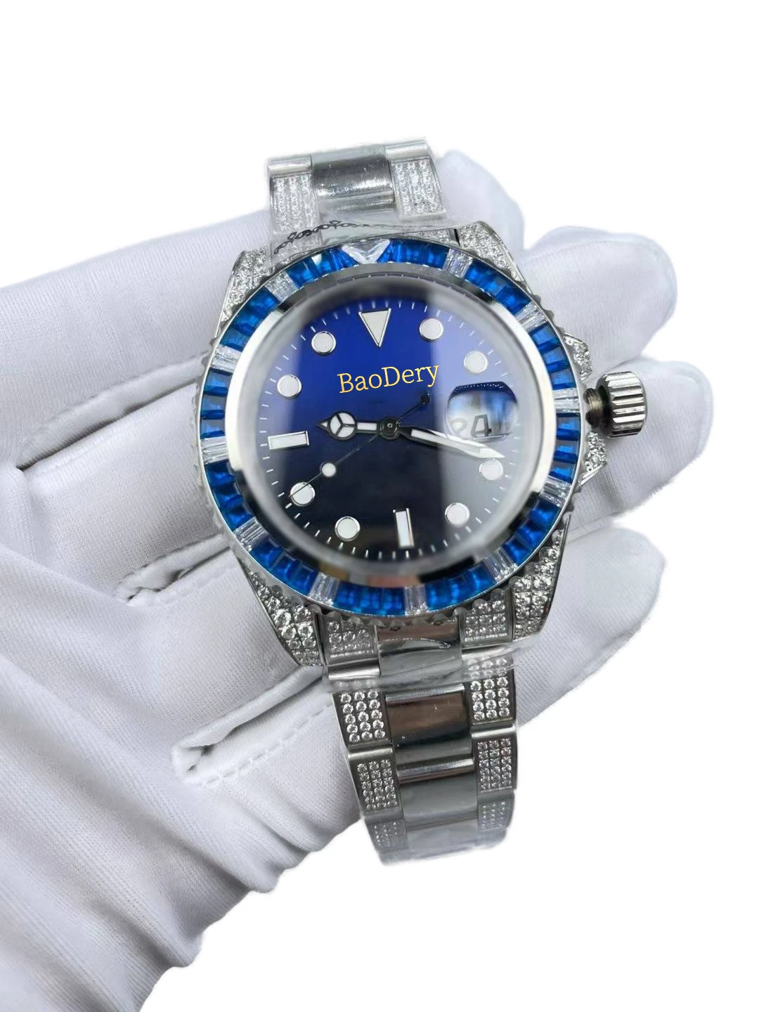 Роскошные мужские часы с логотипом 40 мм нержавеющая сталь 904 и сапфировое зеркало