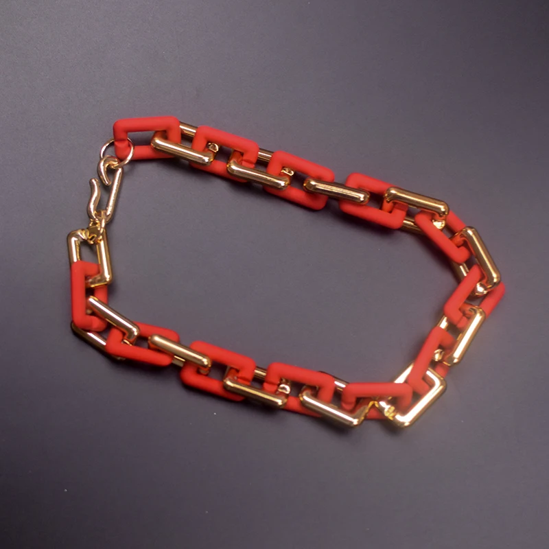 Женская Шейная цепочка искусственное толстое ожерелье для женщин резиновое