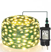 christmas 150m garland led fairy lights ip67 waterproof 24v green line for weddinggardenpationew yearparty decoration