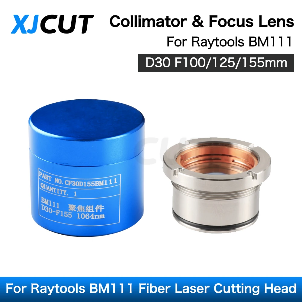 XJCUT Raytools BM111 Collimating&Focusing Lens D30 F100 F125mm with Lens Holder for Raytools Laser Cutting Head BM111 0-3KW