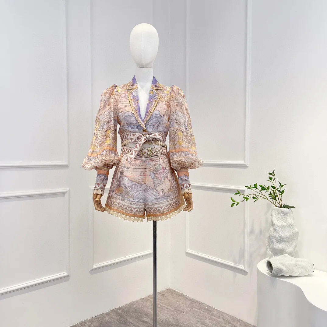 Комплект топов и шорт из рафии травы. Лляная строка. 2025 г. новинка лета женское