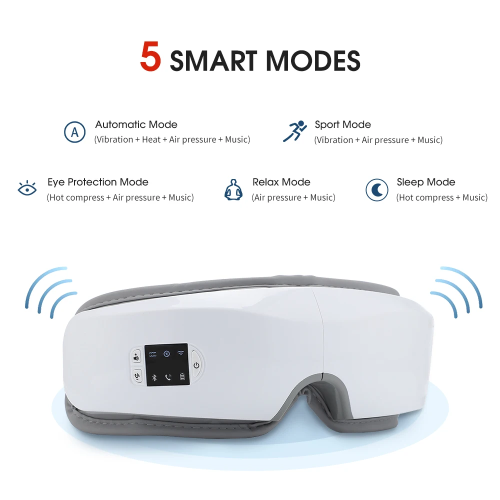 

4D Electric Smart Eye Massager Bluetooth Vibration Heated Massage For Tired Eyes Dark Circles Remove Eye Care