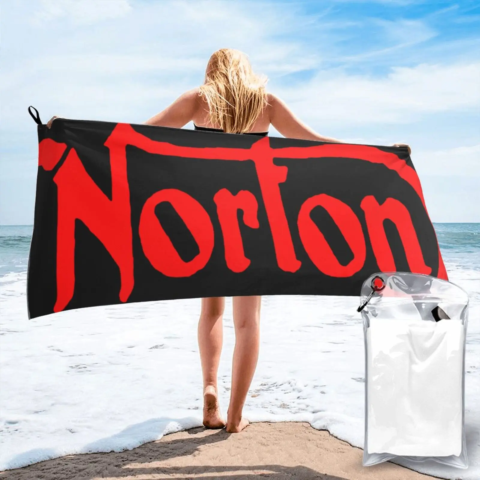 

Красное пляжное мотоциклетное полотенце Нортон, полотенце для рук, пляжное полотенце, роскошное полотенце для ванной, дома, кухни, пляжное п...