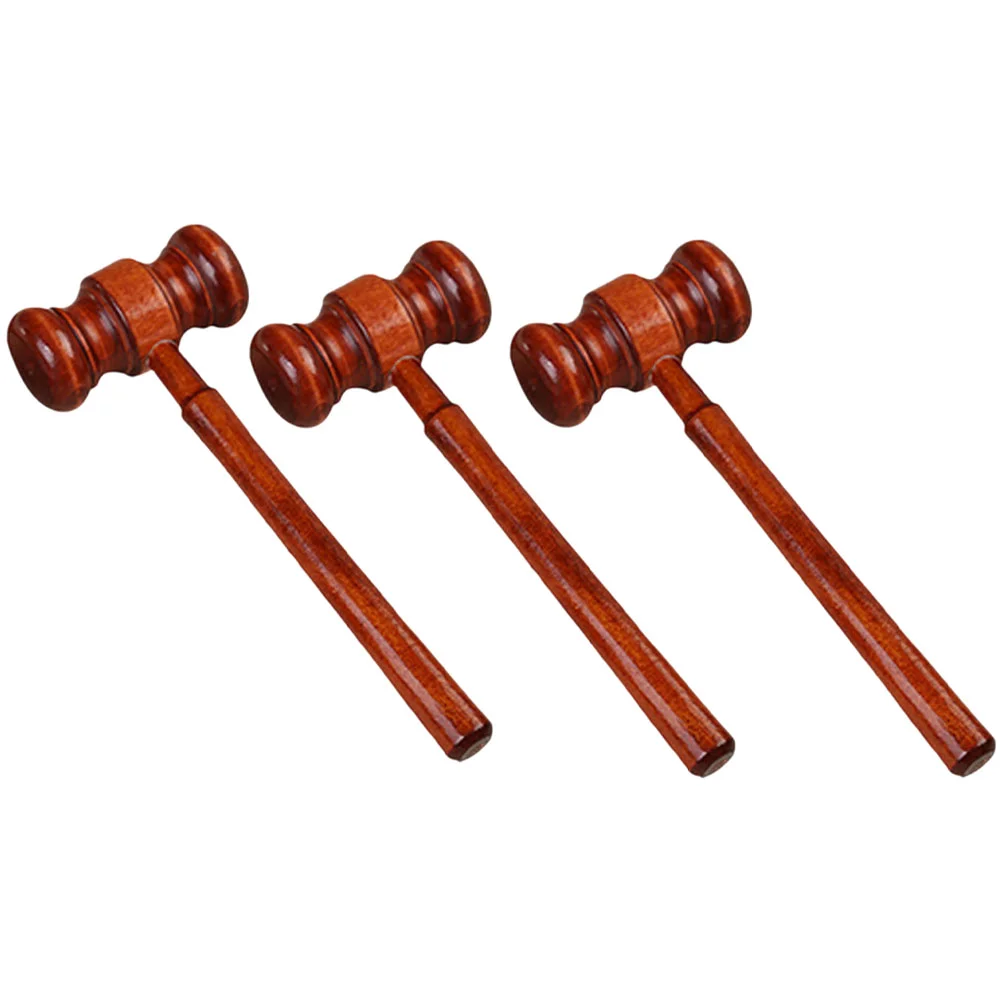 

3pcs Durable Wooden Gavel Practical Lawyer Judge Hammer Auction Wooden Hammer