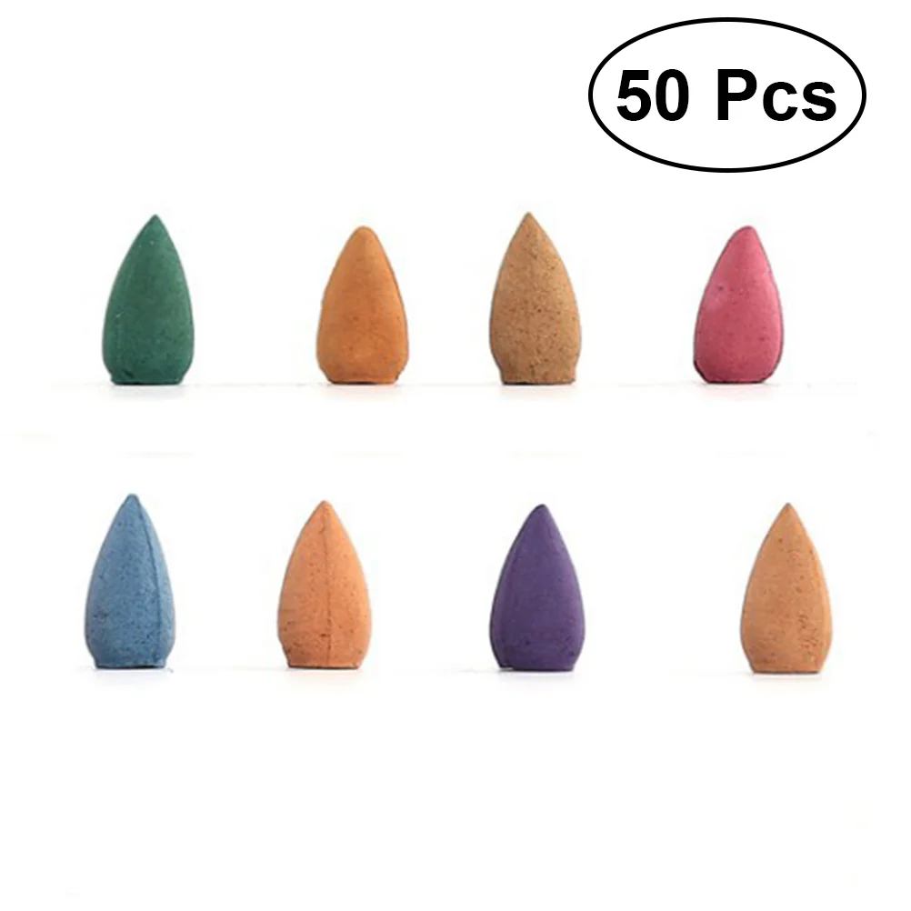 

50pcs Backflow Indoor Cone Mixed Natural Scents Sandalwood Household Aromatherapy Eaglewood ( )