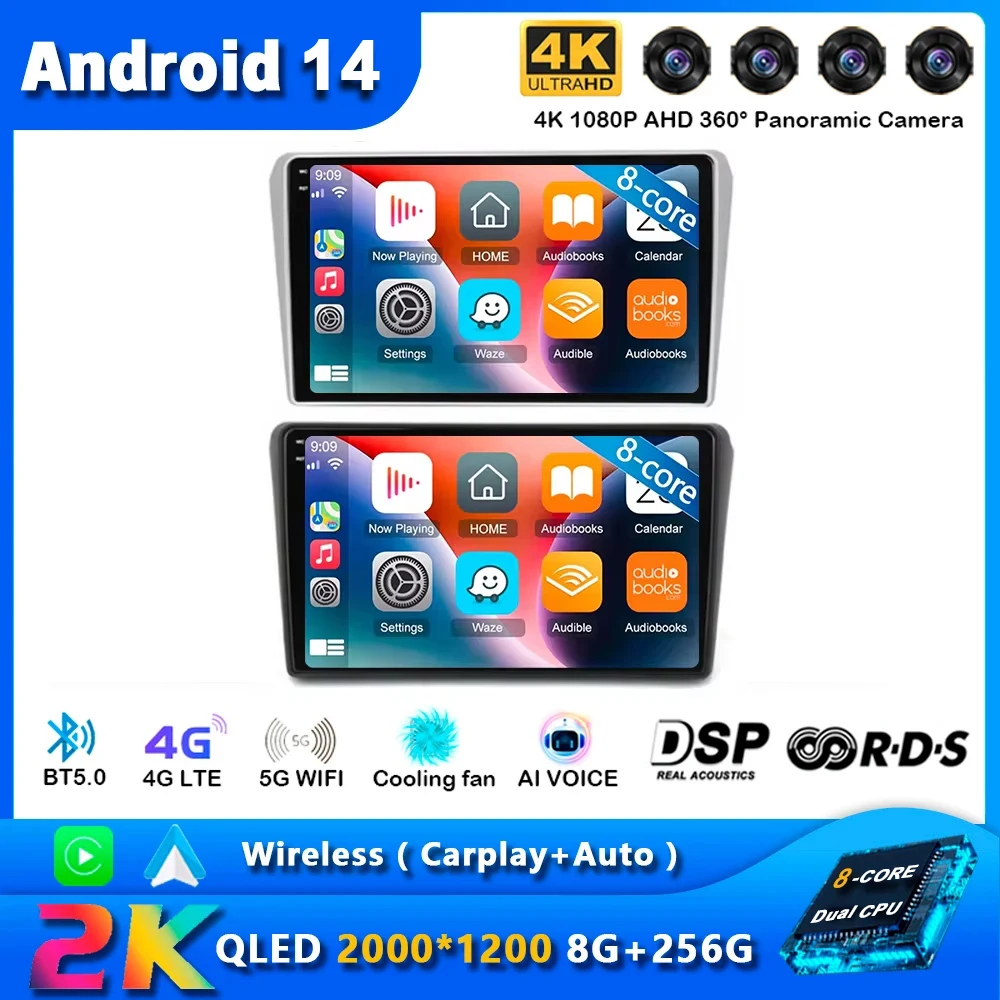 9 &quot2Din Android 14 автомобильный радиоприемник для Toyota Avensis T250 2 2003-2009 мультимедийный