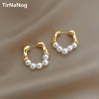 tirnanog han edition style baroque imitation pearl earrings classic luxury delicate women stud earrings jewelry gifts
