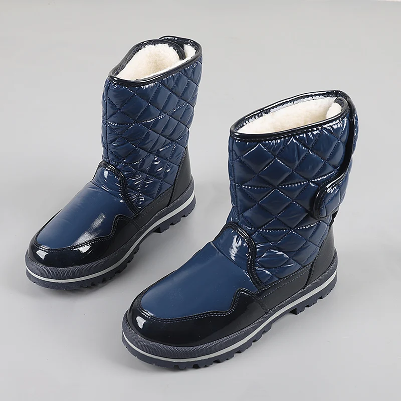 

Windproof Waterproof Warm Snow Boots Round Head Outdoor Plus Velvet Velcro Short Boots Thick Bottom Women's Boots