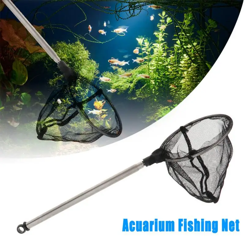 Portable Long Handle Square Aquarium Fish Tank Fishing Net Landing Net For Fish Small Size Aquatic Pet Supplies Cleaning Tools
