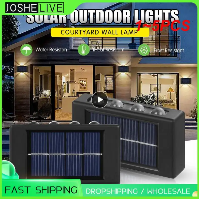 

Уличная настенная лампа на солнечной батарее, водонепроницаемые светящиеся фонари вверх и вниз, уличное освещение для сада, улицы, ландшафта, балкона, 1 ~ 5 шт.