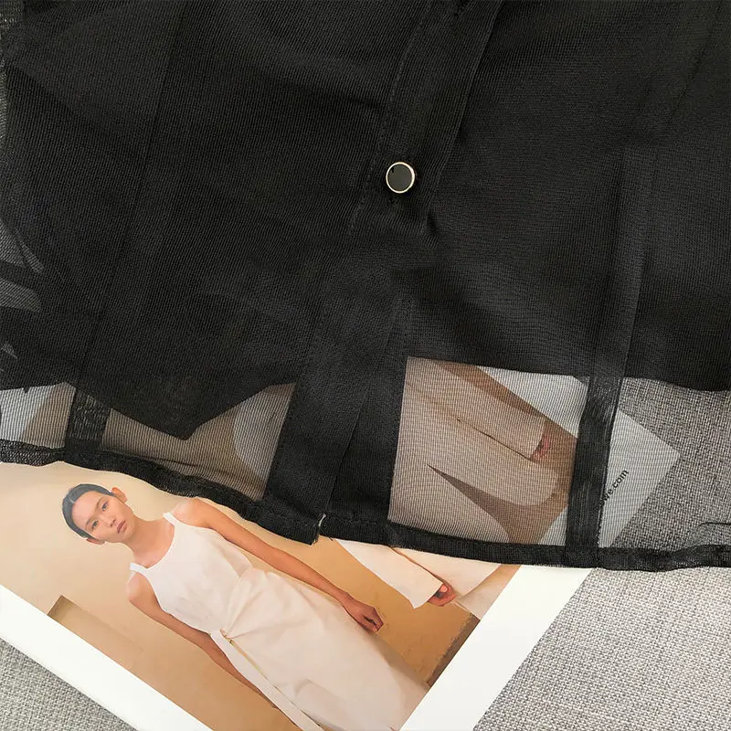 Летние блузы для женщин топовые холгады прозрачные рубашки манга из бургуаза в