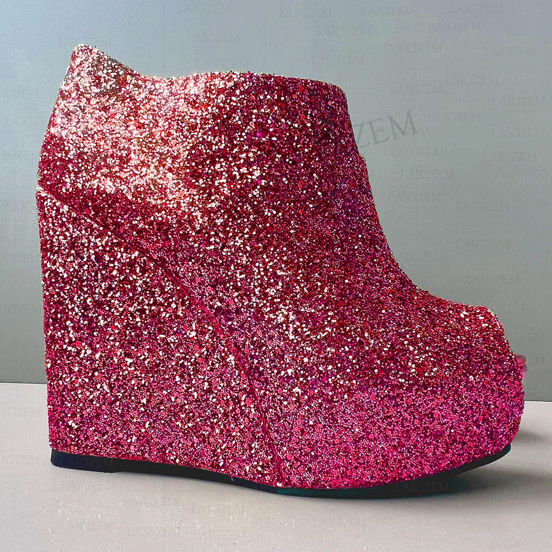 

Туфли-лодочки женские блестящие с открытым носком, размеры 39, 42, 45, 50, 52