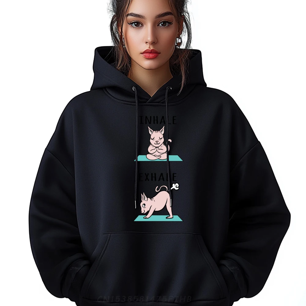 Мужские толстовки Yoga Inhale Exhale Sphynx Cat Pet мужская роскошная одежда мужской свитер с