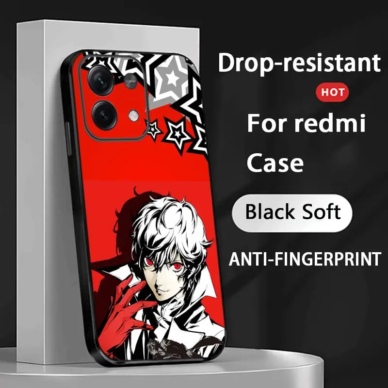 Чехол для телефона с изображением Джокера из Persona 5 для Redmi Note 14 13 12 11 Pro Plus S 5G 14C A3, мягкий черный чехол (art.: 3920d96075839) - 3920d96075839