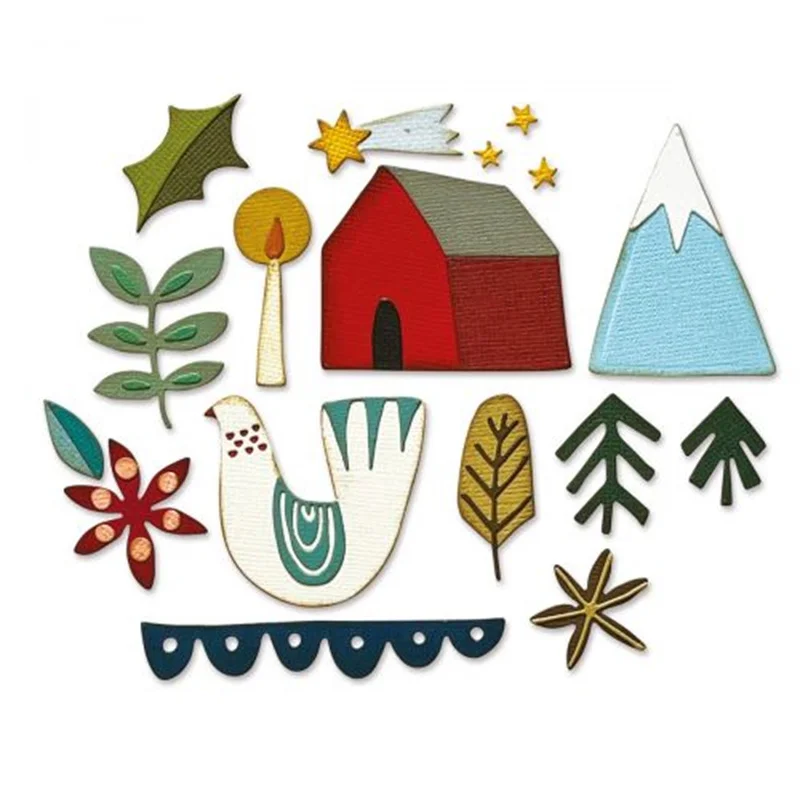 

Snow Mountain Fan Metal Cutting Dies No Stamps DIY Dies Scrapbooking Paper Card Stencil Embossed Decorative Album Craft New 2023
