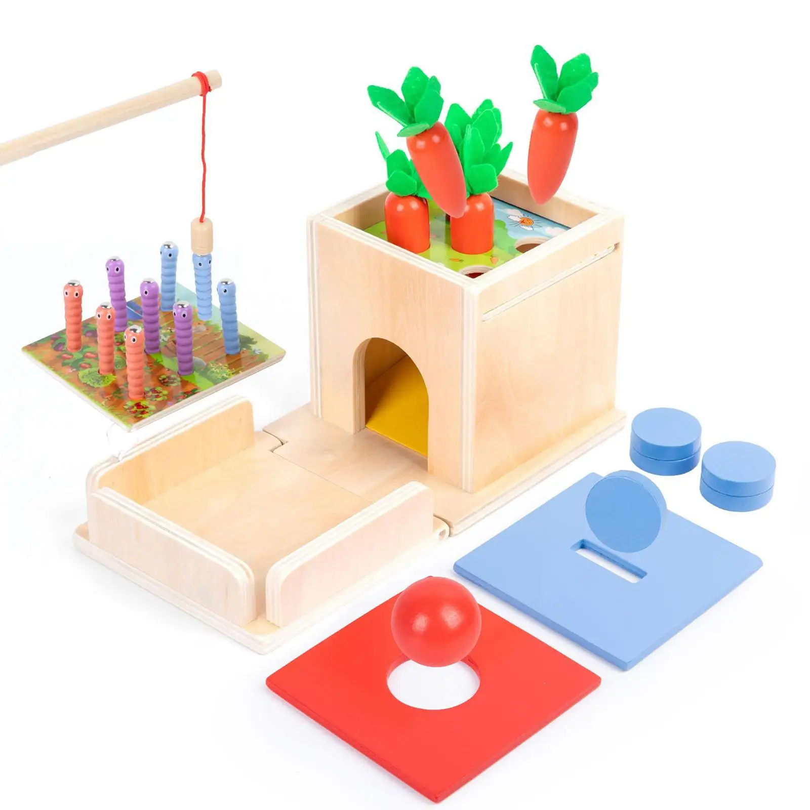 

Ball Drop Carrot Sorting Game Preschool Learning Toy Coin Box for 6-12 Month Birthday Gifts