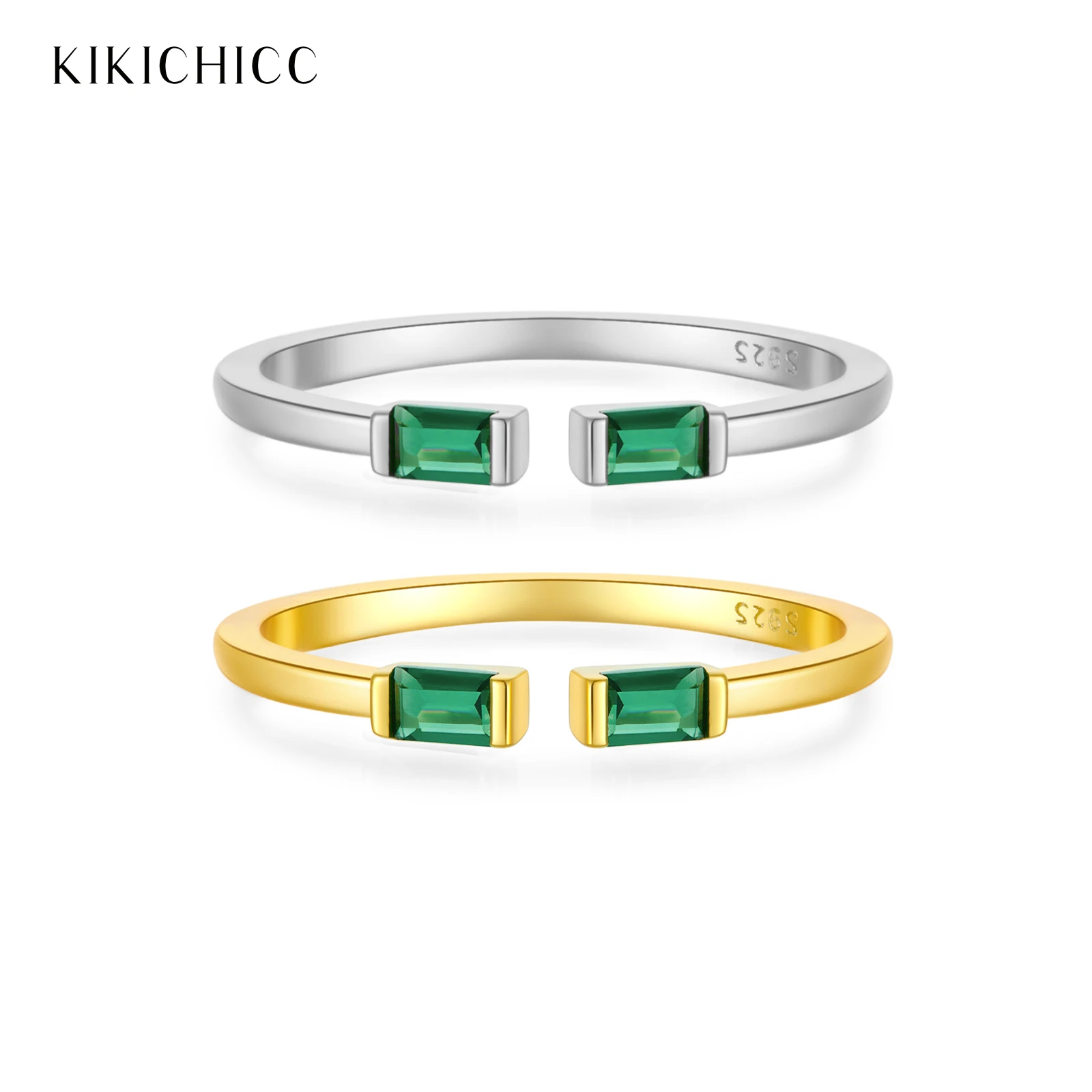 KIKICHICC 100% стерлинговое серебро 925 пробы золотое кольцо с изменяемым размером