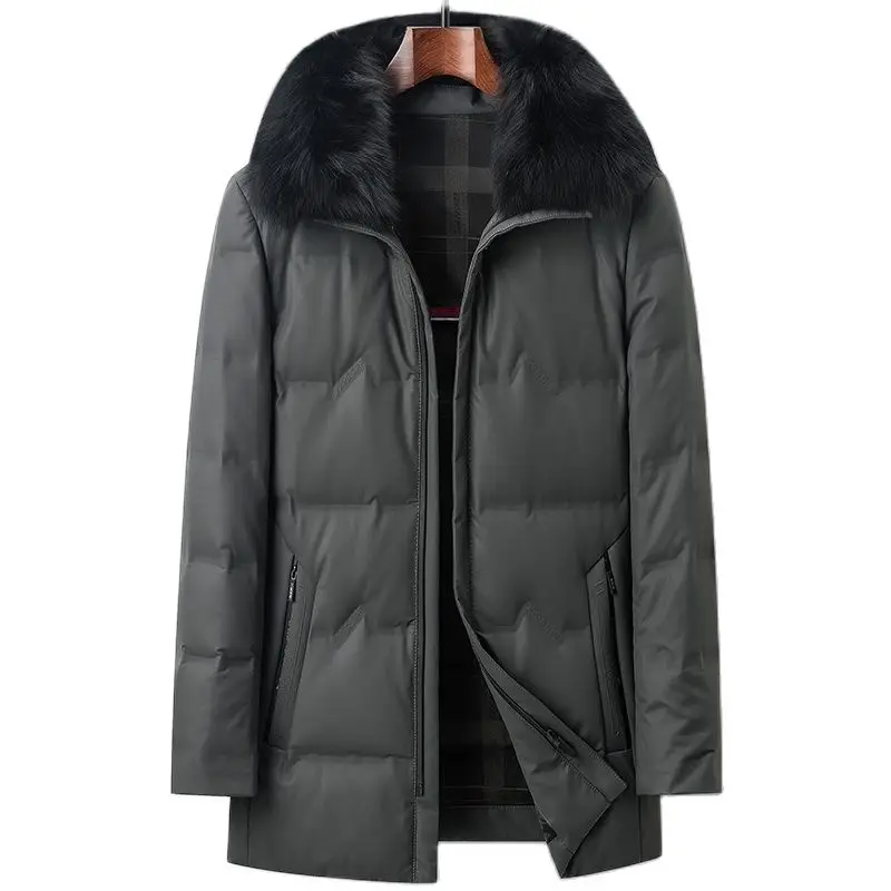 BATMO 2023 Новое поступление высокое качество 90% белый утиный пух кожаные куртки для