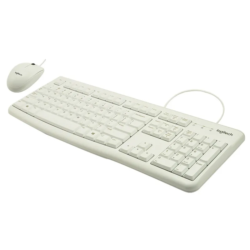 Logitech MK120 Проводная клавиатура и мышь комплект с бесшумной клавиатурой для
