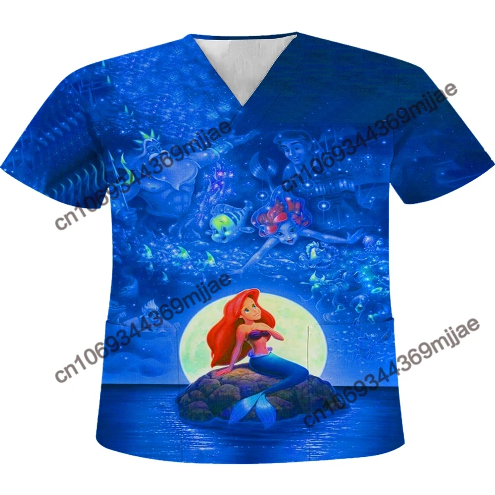 

Disney Women's T-shirts Women Summer 2023 V Neck Nurse T-shirt T-shirts Woman Free Shipping Offer Sexy Tops Tees Clothing