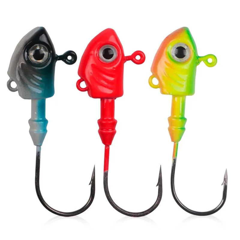 

1PC 3 Colors Fish Head Hook Jig Head Hook Fish Lead Hook 10g 15g Jig Head Fishing Hook Lure Hook Fishing Tackle Hook